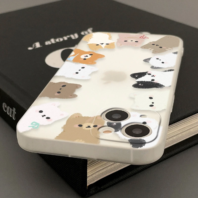 小胖妹围观猫狗适用苹果16e手机壳iphone15华为oppo小米vivo防摔4