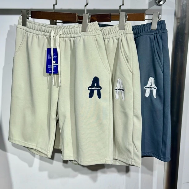 时尚休闲裤夏季纯棉冰凉质感宽松情侣百搭印花短裤沙滩裤速干