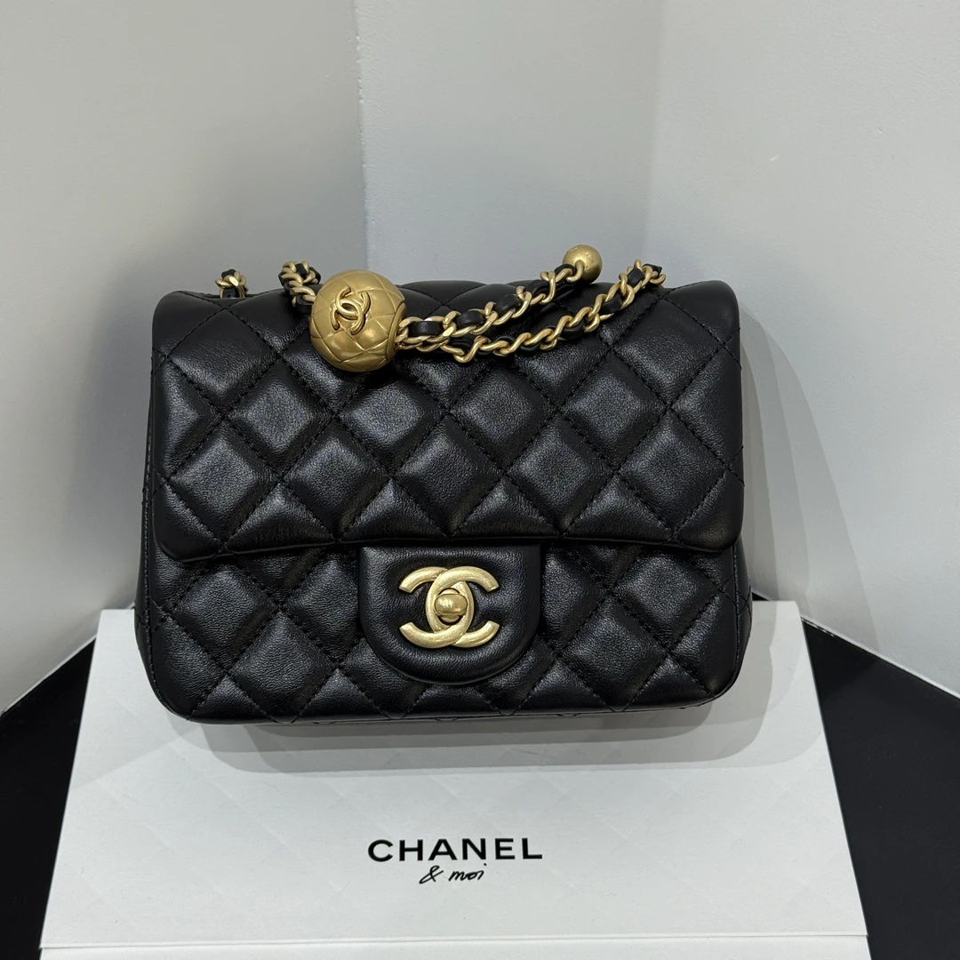 未使用 Chanel/香奈儿 25金球方胖子链条可调节斜挎包