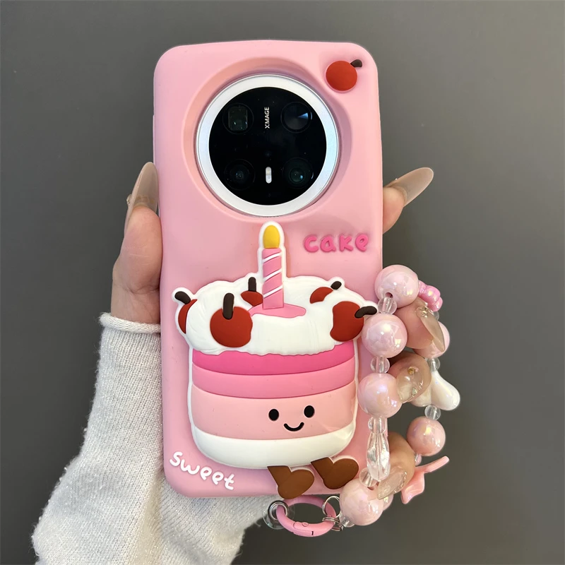 立体樱桃蛋糕支架适用于华为Mate70/60pro+手机壳pura70pro链条女