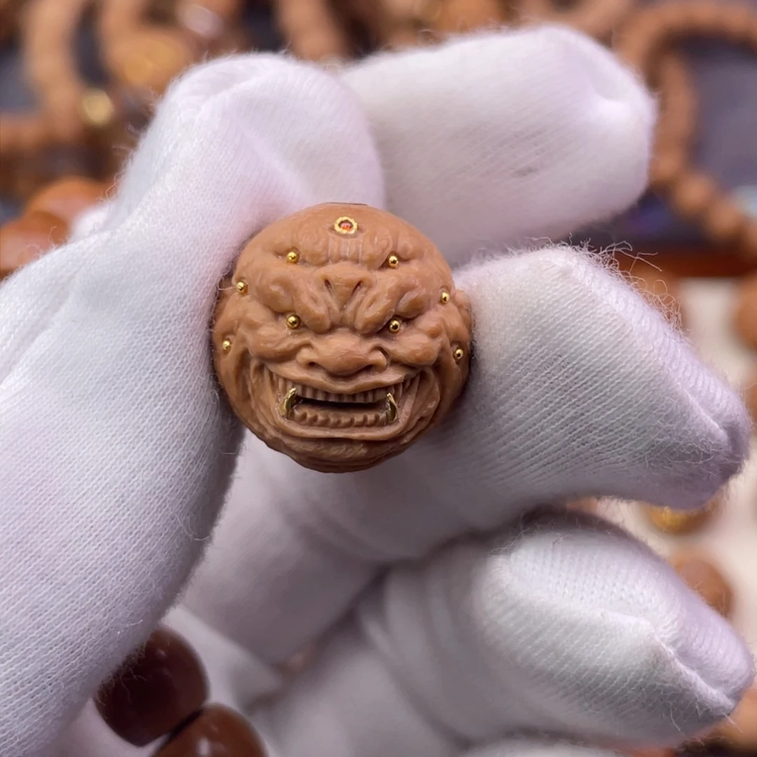 猴头核桃吊坠满工九目龙僧