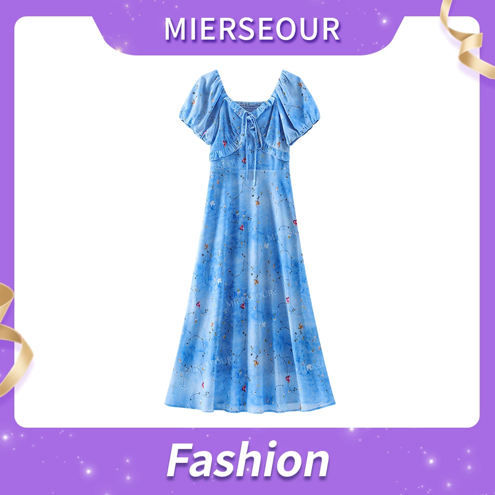 【肆意浪漫】法式油画风印花大裙摆气质连衣裙3109