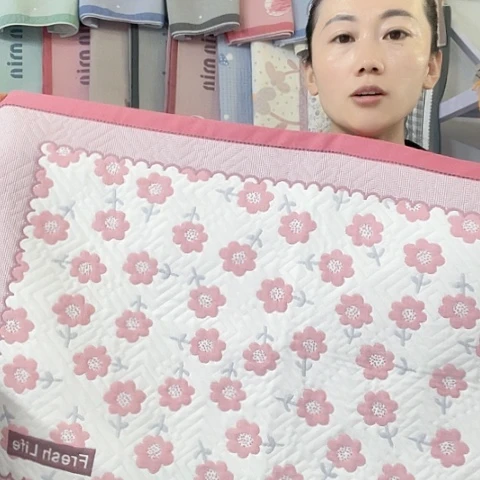 棉纱布粉色新生活纯棉