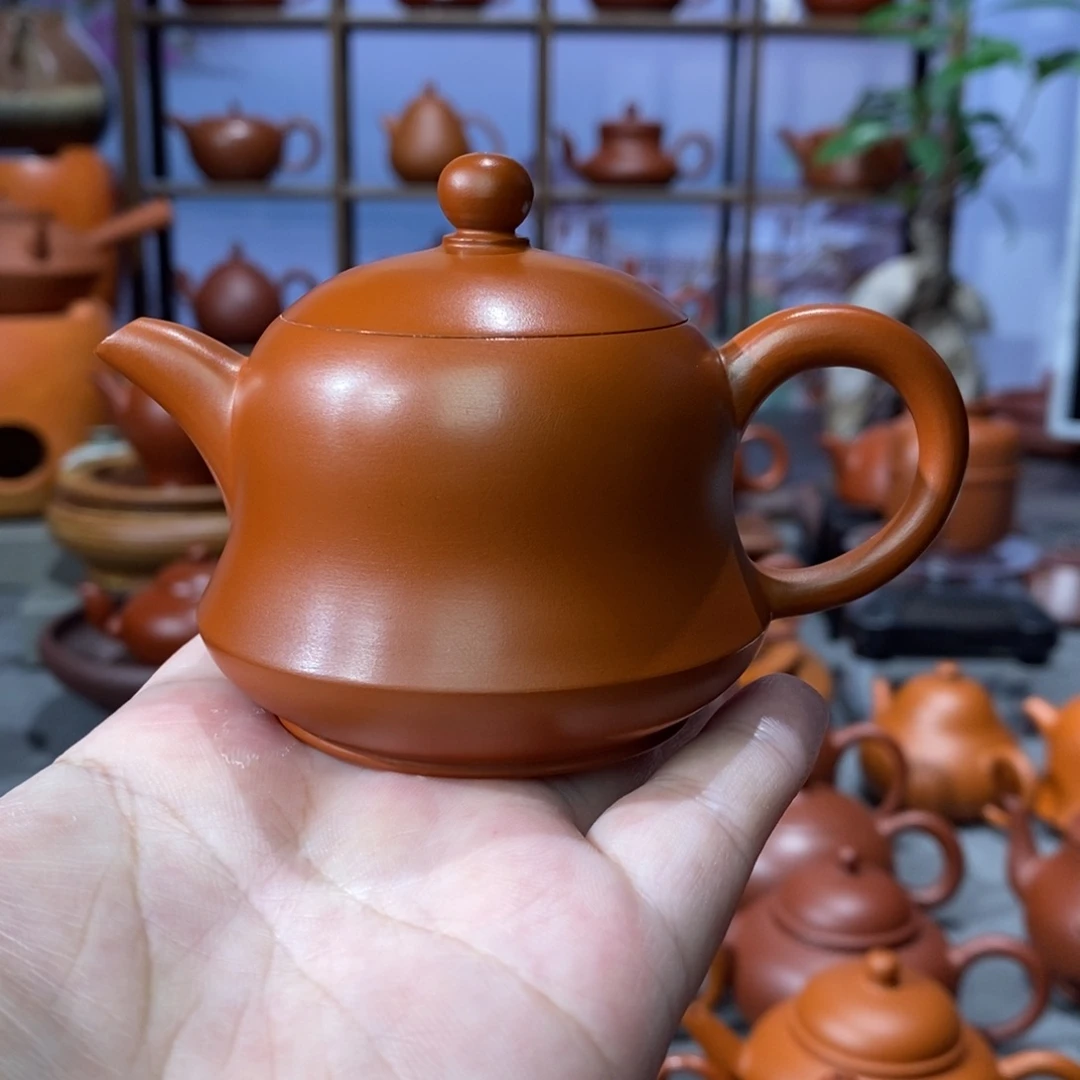 茶壶朱泥吴炫杰朱泥金钟壶100c