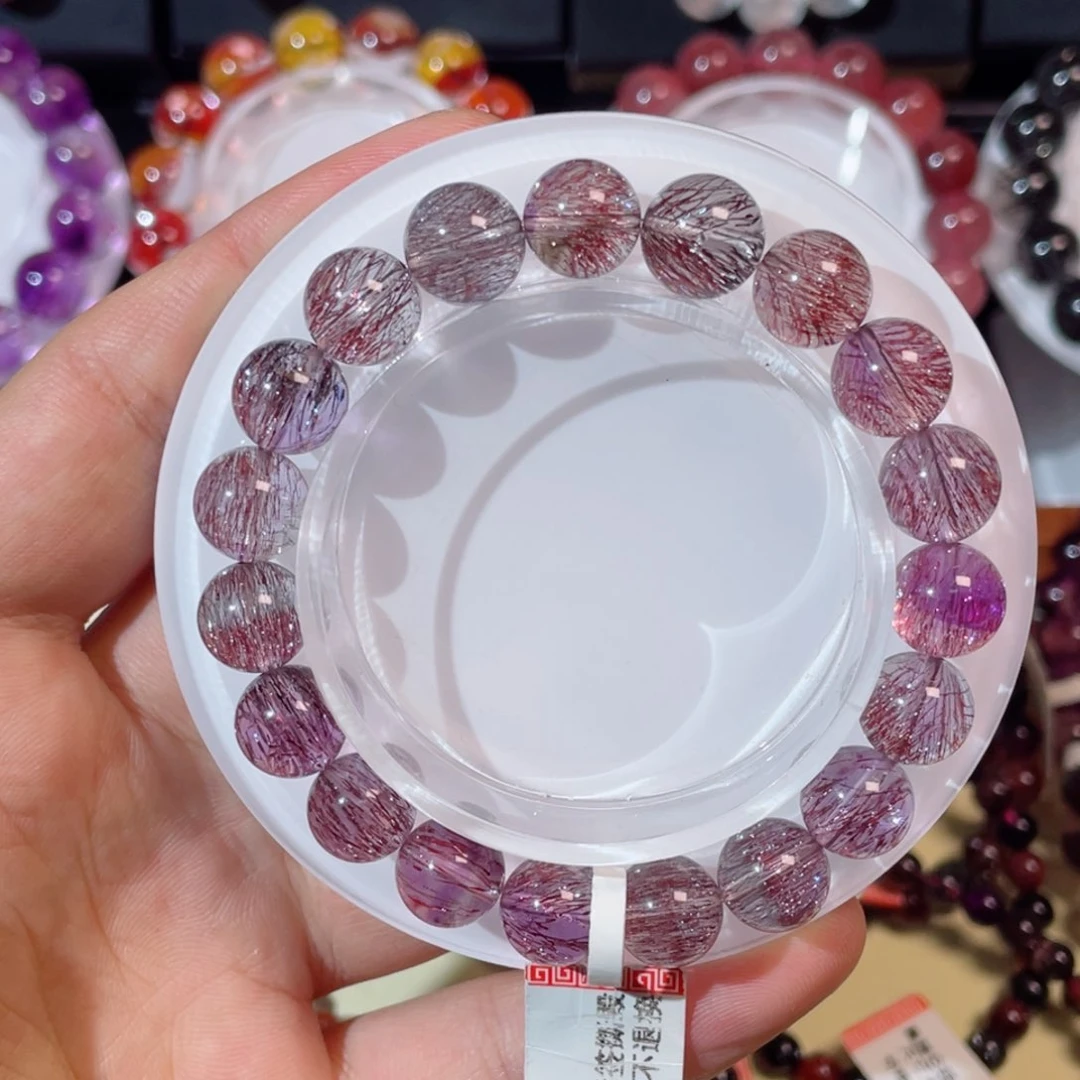 未镶嵌手链水晶紫红超10