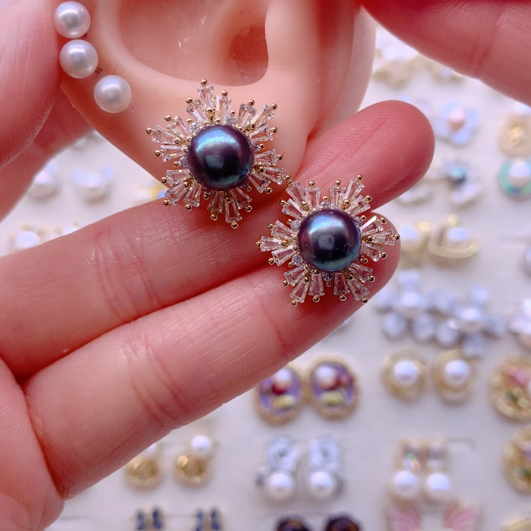 合金耳饰淡水珍珠