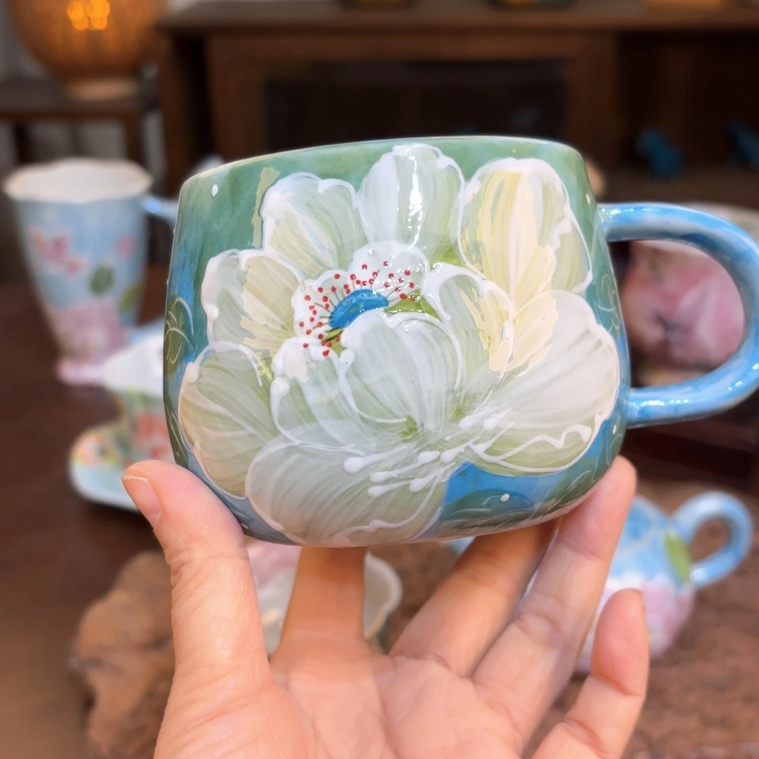 景德镇手绘高温釉下彩陶瓷茶具