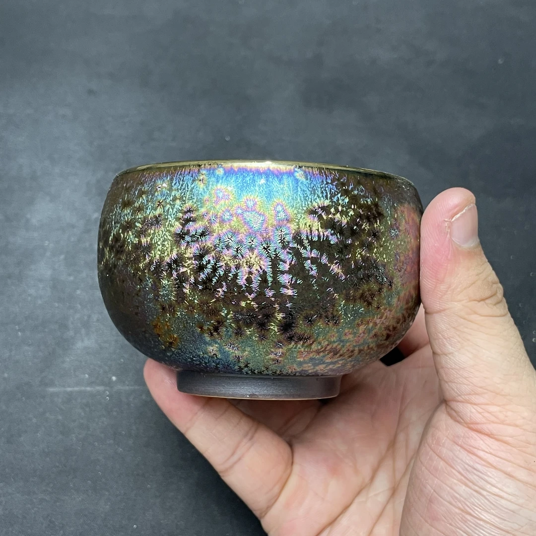 鎏彩钻建盏主人杯建盏非遗建盏茶杯主人杯礼盒装