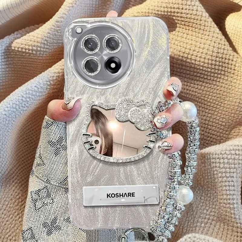 自带镜头膜一加Ace3手机壳全包PJE110软壳镶钻kt猫镜子OnePlusAce