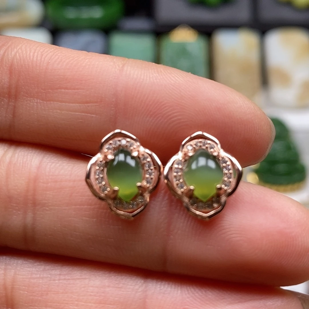 和田玉颈饰银S925镶嵌猫眼