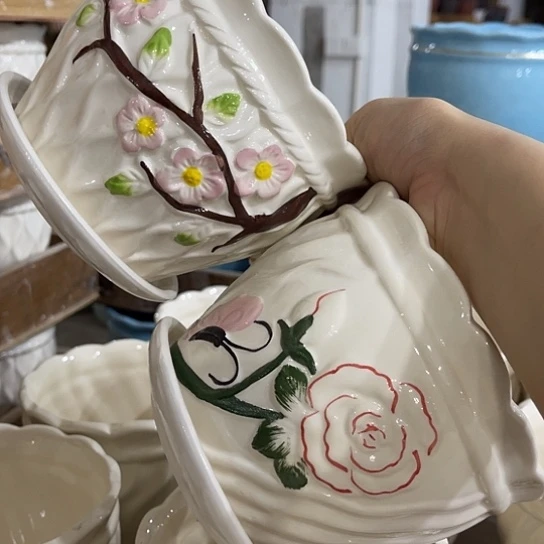 多肉绿植陶瓷花盆9:9包邮，有孔