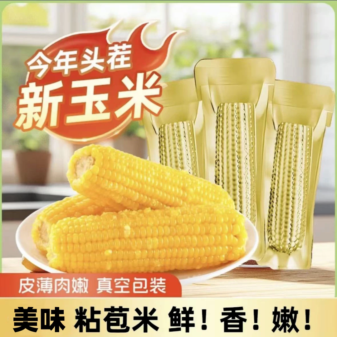 【试吃2根】2025年新货东北黄糯玉米软糯香甜黏240-300g/根铝箔包装