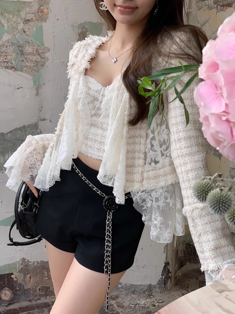 轮M 1【lace第八首诗】典藏款重工定染蕾丝拼接外套/背心