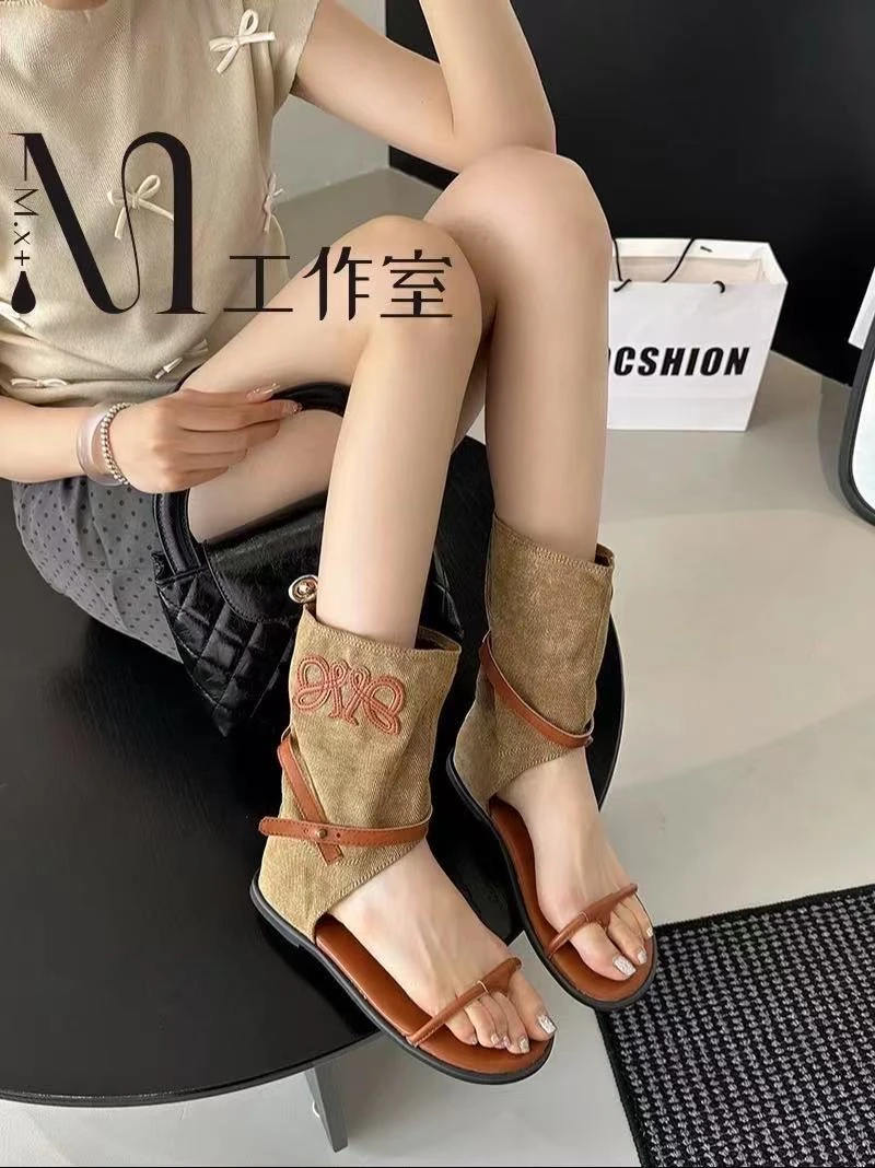 2025新款时装靴平底高帮休闲时尚凉靴长靴时装短靴筒靴牛仔夏季