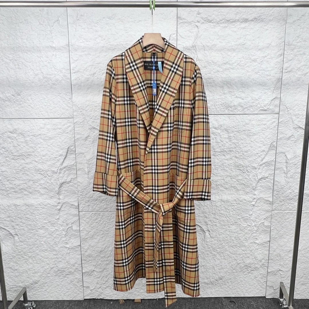 未使用 BURBERRY/博柏利 L码/格纹无扣大衣/10216642