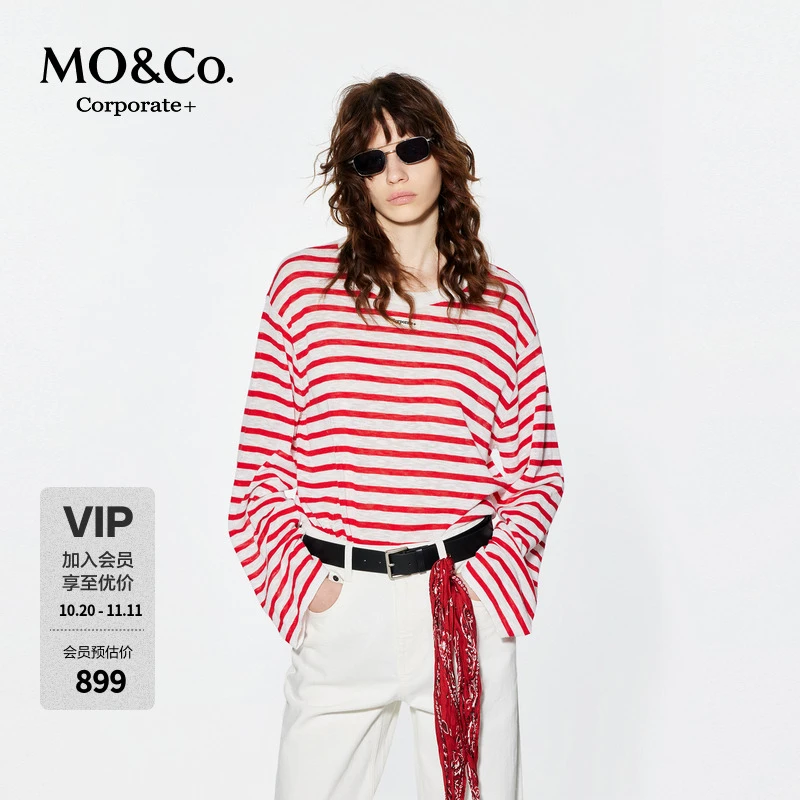 【C+系列】MOCO轻薄针织衫2025夏新品桑蚕丝棉麻交织MBE2SWT002