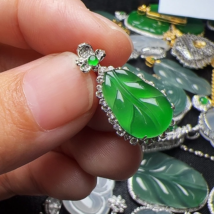 西***郎翡翠18K金镶嵌吊坠(不含链)
