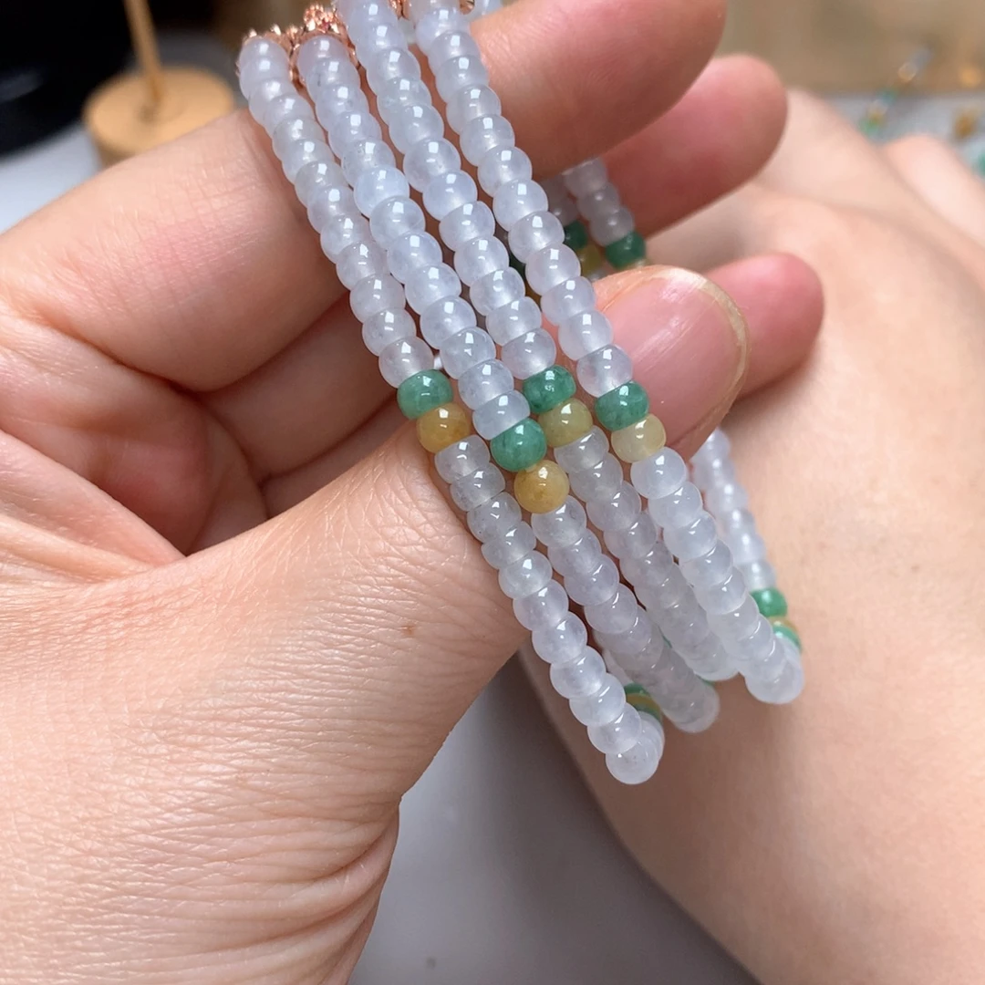 翡翠未镶嵌颈饰翡翠算盘珠多样发