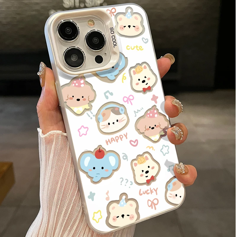 适用苹果16/15壳ins镂空小动物iphone14promax男女13新款12mini软