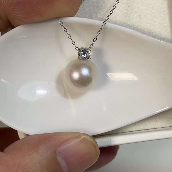 淡水珍珠颈饰银S925镶嵌小*物