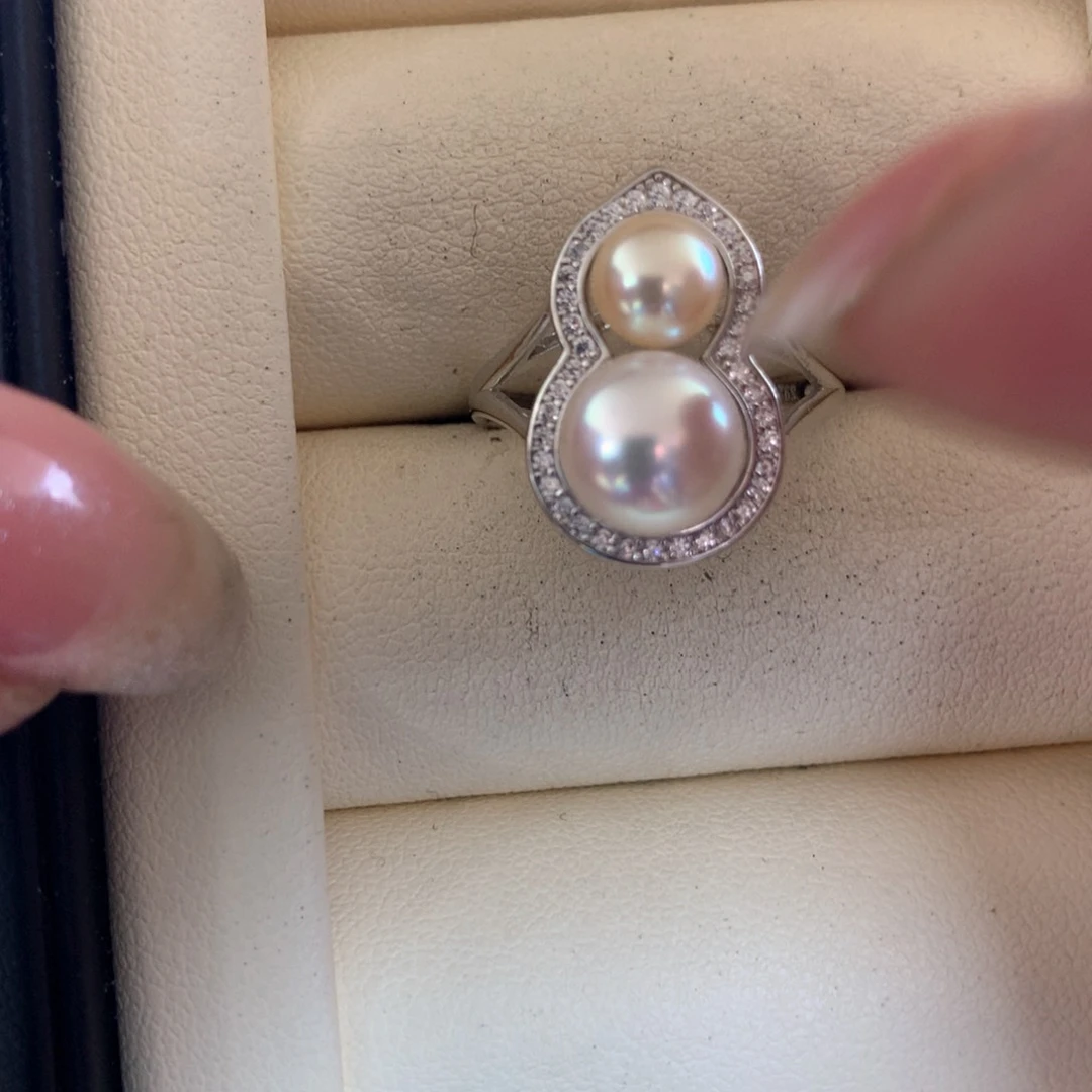 银S925镶嵌海水珍珠戒指