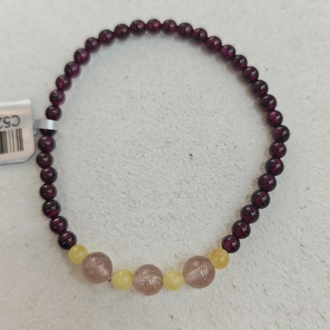 石榴石草莓晶蜡蜡手串 5102