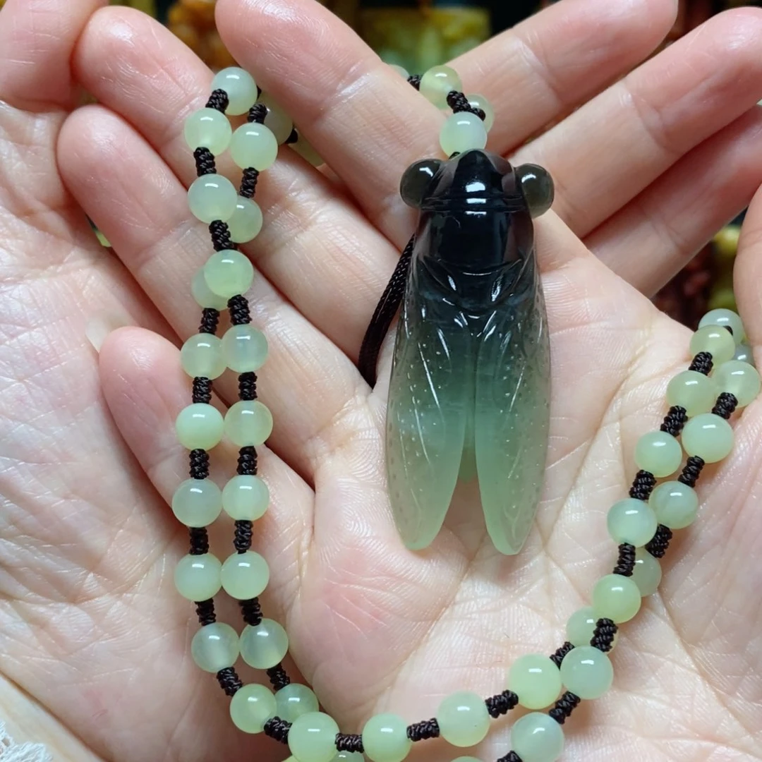 岫玉吊坠(赠链)未镶嵌轮*