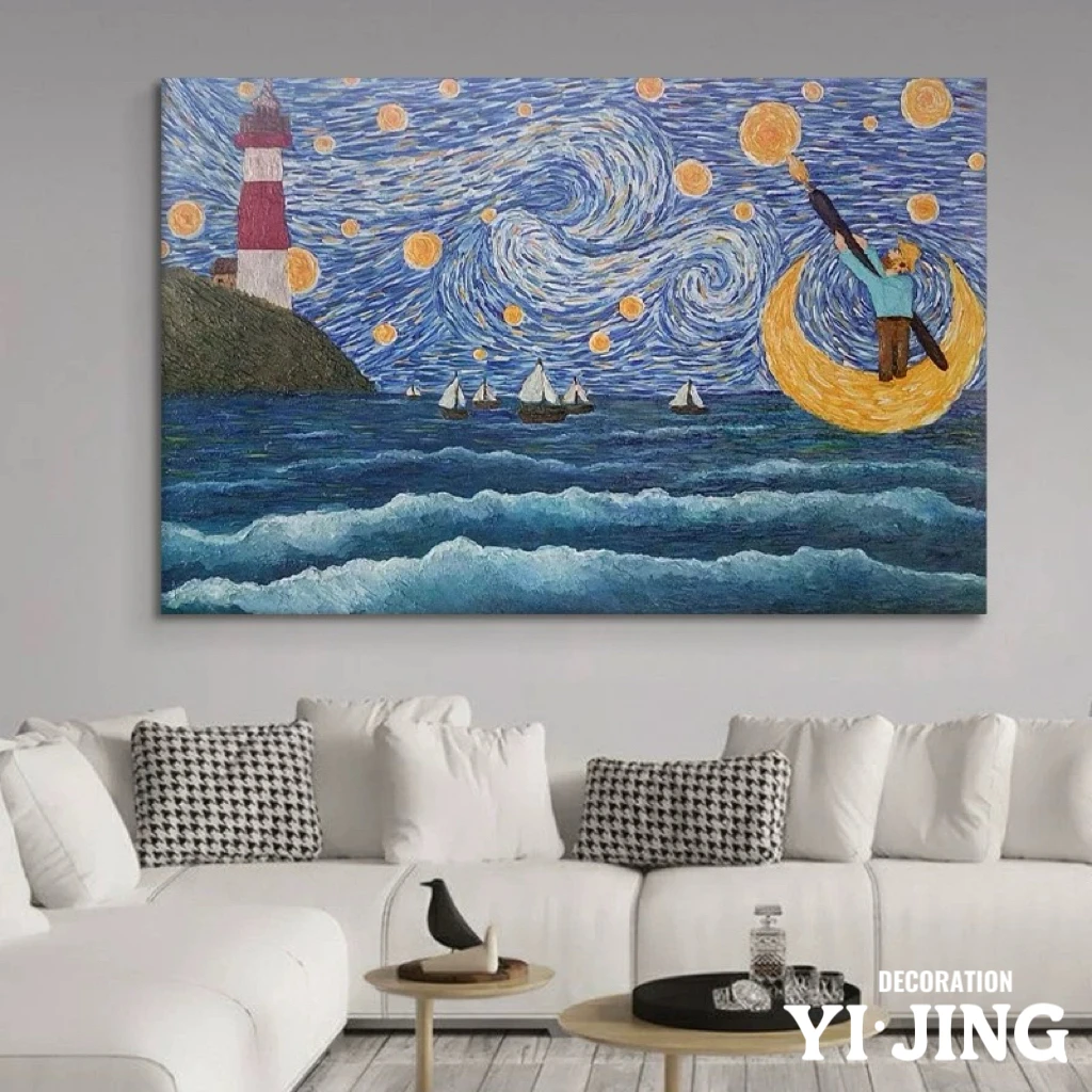 【星空世界】名人名画梵高大师级画作创意星空客厅卧室儿童房挂画