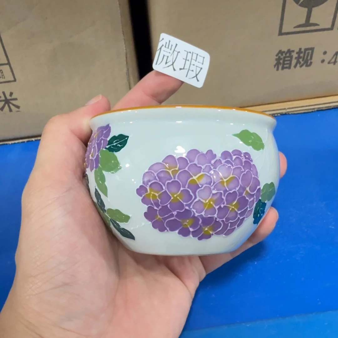 釉下手绘茶具微瑕