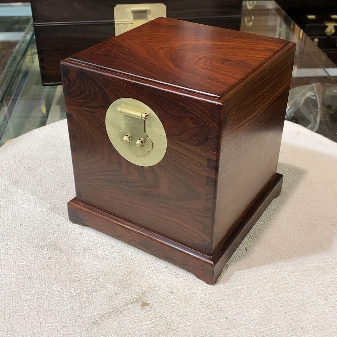 微凹黄檀（南美大红酸枝）独板百宝盒16.3/16.3/17