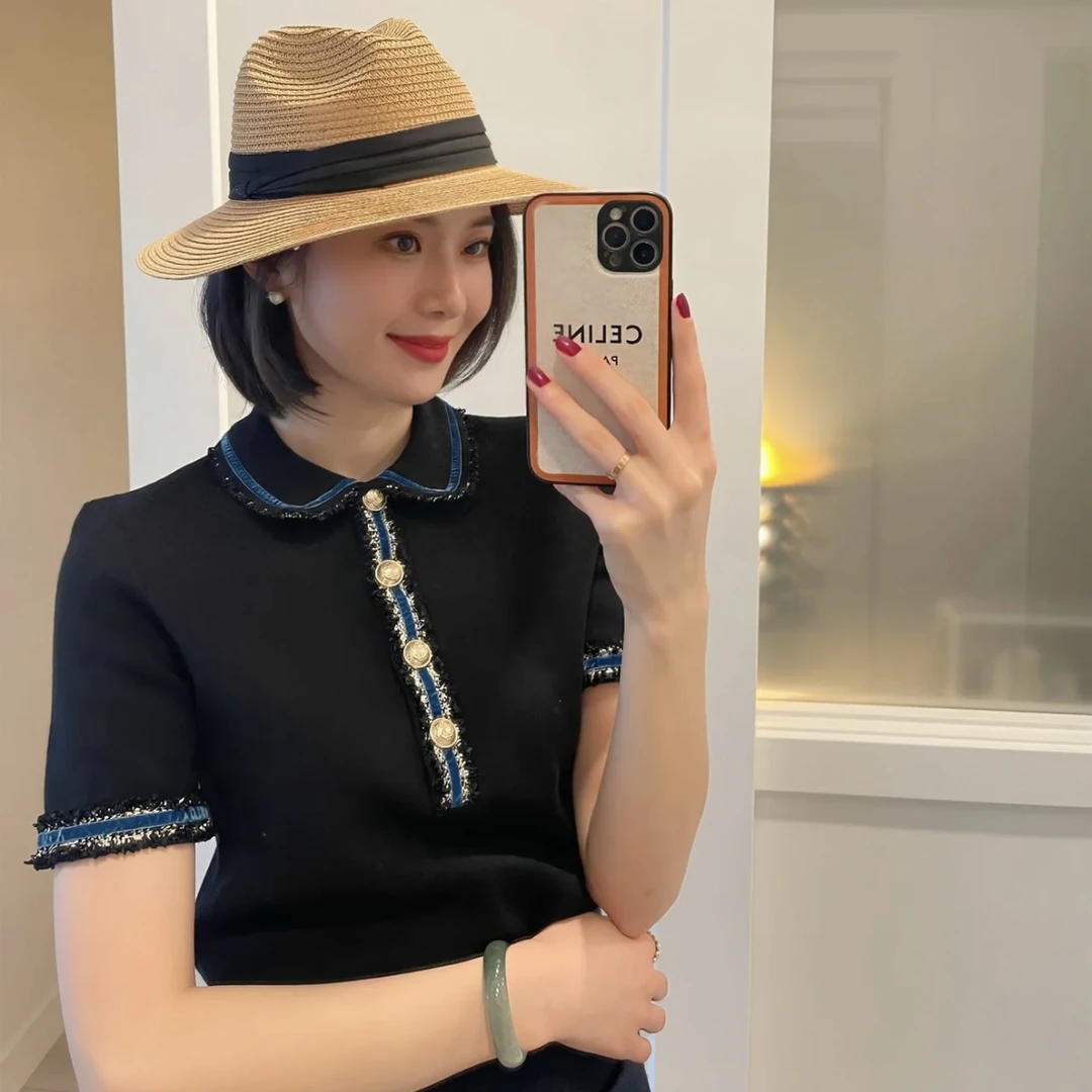 99新 maje  aa一三九七 小香风Polo短袖上衣 1码