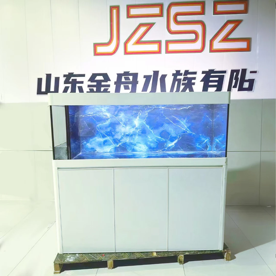 定制侧溢流黑玻鱼梳贴背膜生态溪流缸超白玻璃底滤客厅大中小型
