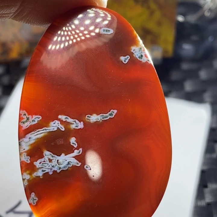 玛瑙/玉髓颈饰足银镀金镶嵌魔**A