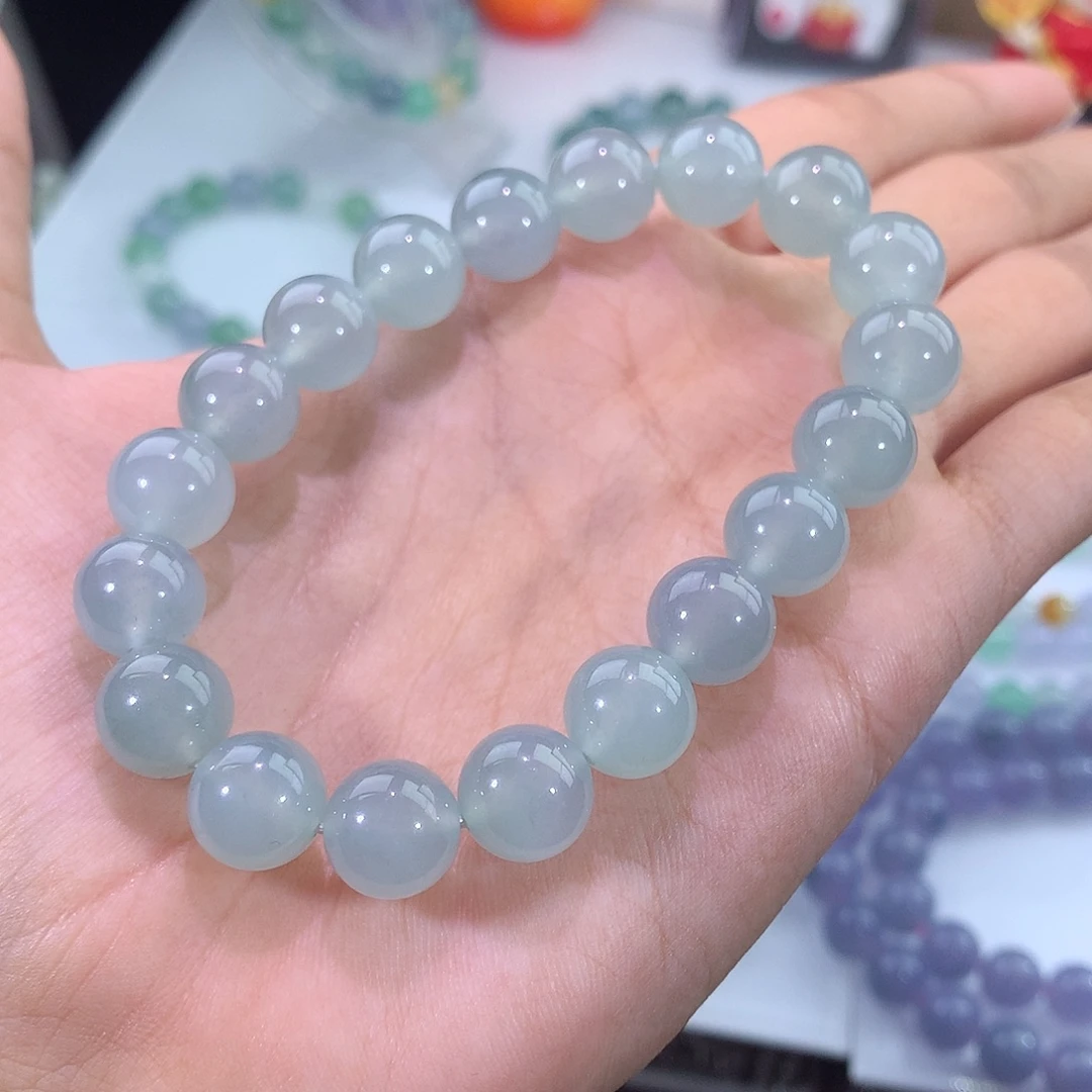 翡翠未镶嵌手链冰晴绿手串