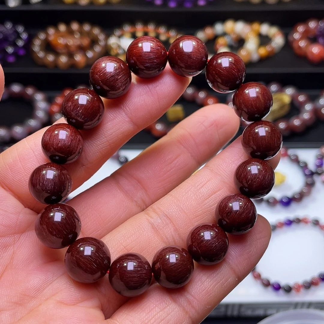 未镶嵌水晶手链毕业级红发晶12+m