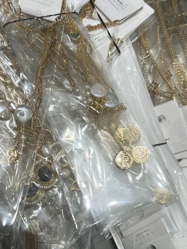 合金仿珍珠项链 合金项链随机款式