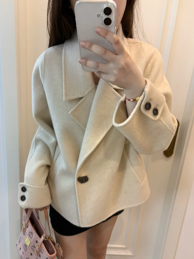 【白月光】2025秋冬新款韩式短款大衣羊毛外套
