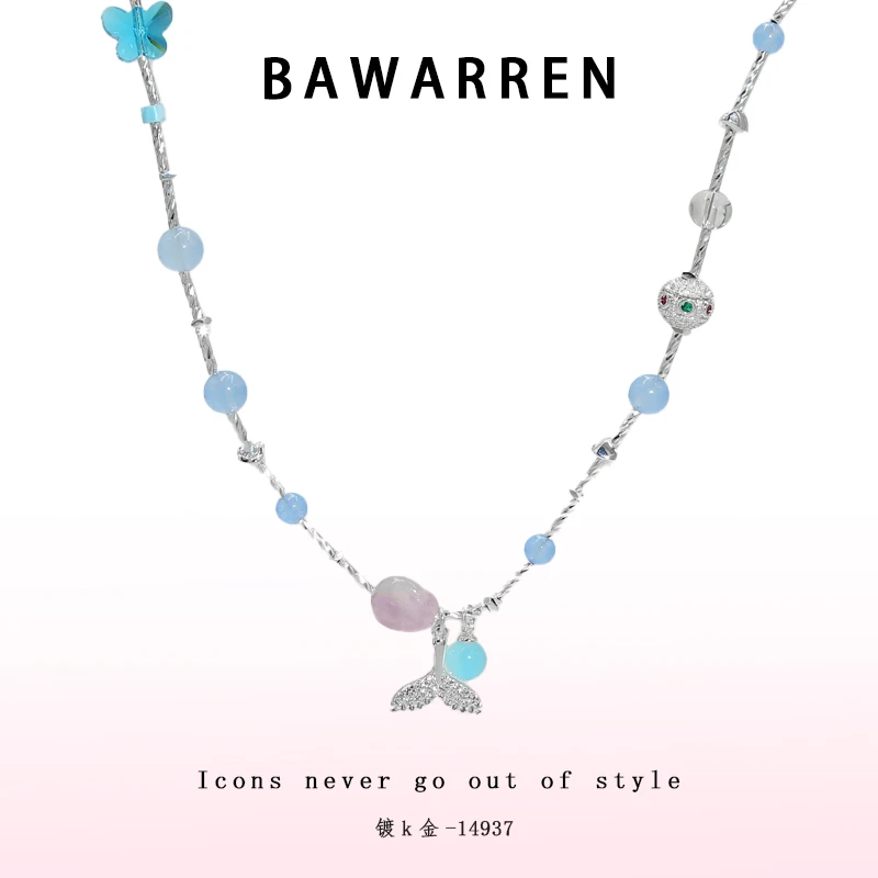 Bawarren 14937-【鱼尾】轻奢项链百搭时尚