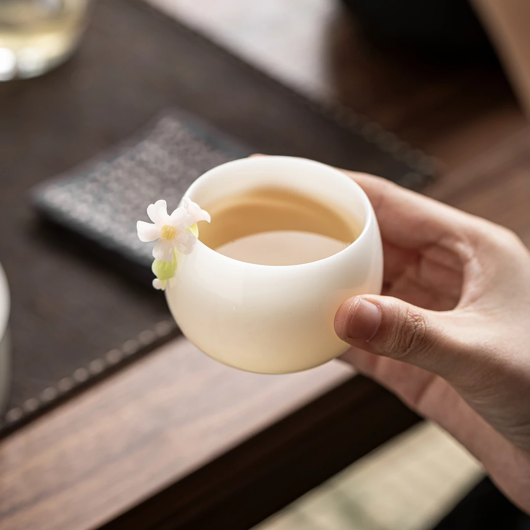 汤大壮【花开半夏】璞玉捏花主人杯