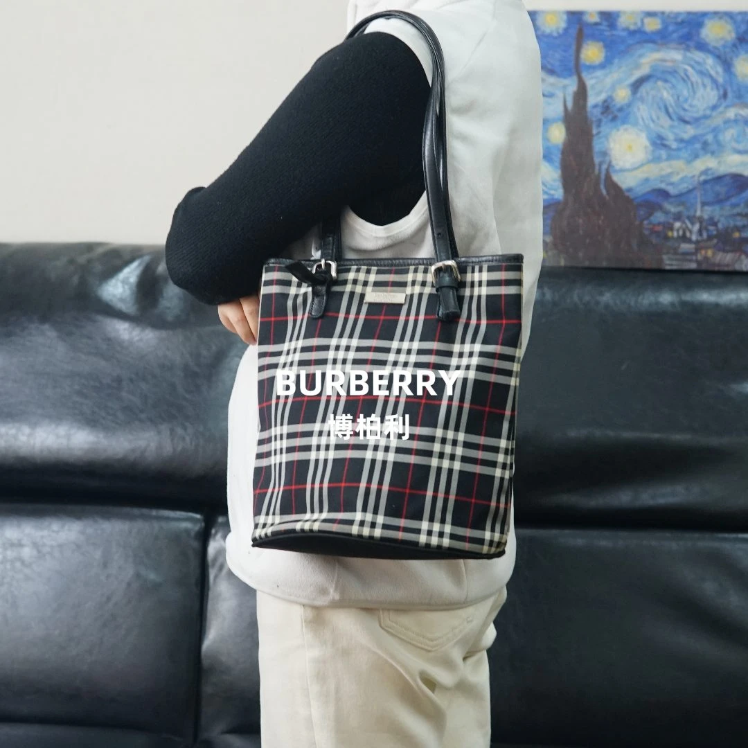 95新 BURBERRY/博柏利 巴宝莉/格纹单肩包/JJ12516853/6853