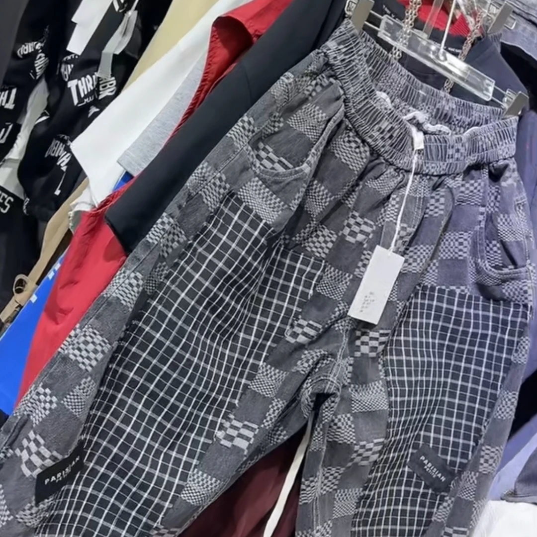 潮牌工艺显瘦洋气黑灰牛仔裤