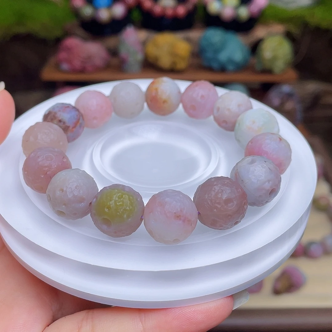 玛瑙/玉髓未镶嵌珠宝半成品盐源玛瑙福利星球14.3mm