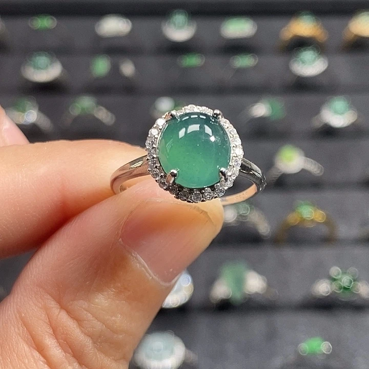 翡翠银S925镶嵌戒指