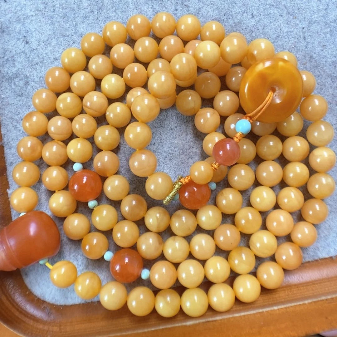 蜜蜡手串未镶嵌蜜蜡108