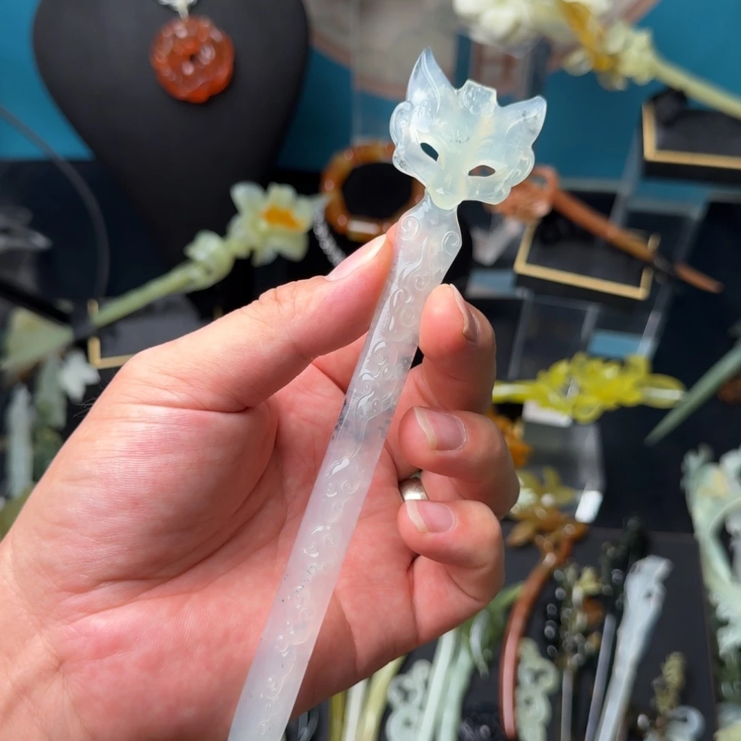 蛇纹石玉未镶嵌发饰