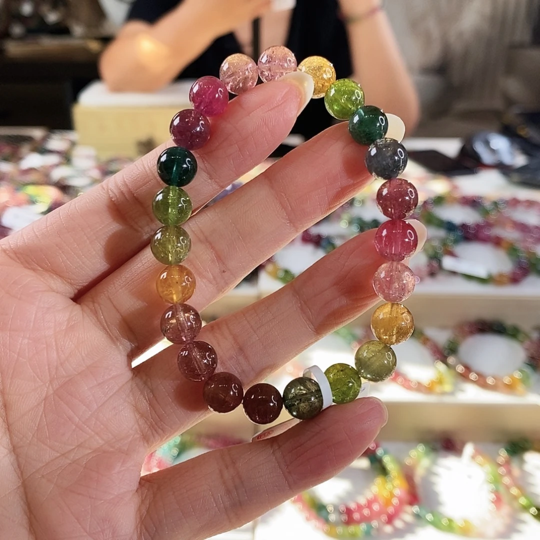 未镶嵌手链碧玺G2253单圈颜色微差