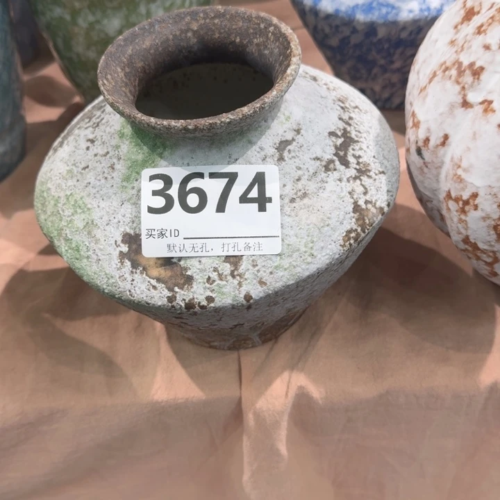 一***鸭瓷片景德镇高温高温花器编码3674高17口6默认无孔