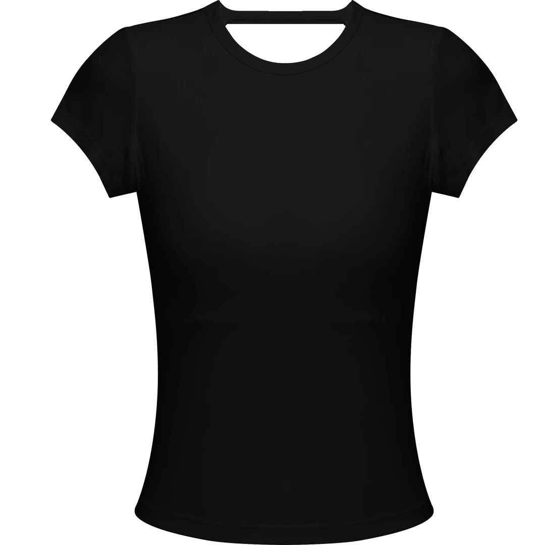 631夏季露背辣妹短袖（带杯垫）优可丝舒适上衣扭结设计感露背t恤