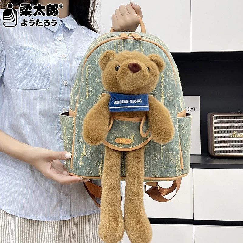 日本柔太郎ins可爱卡通双肩包2025新款百搭少女玩偶背包学生旅行