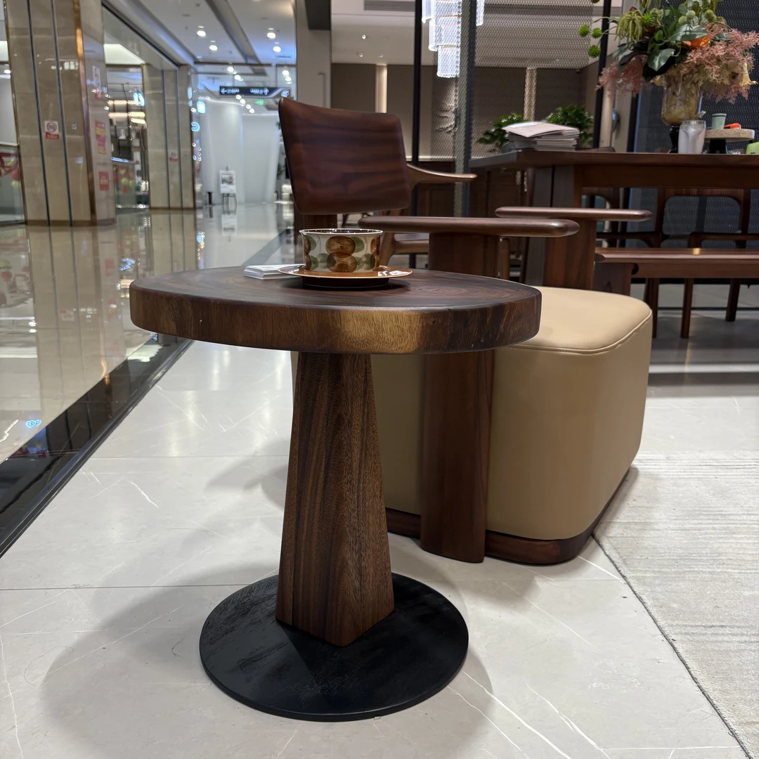 MK613#实木休闲几胡桃木客厅储物茶桌现代简约茶几边几